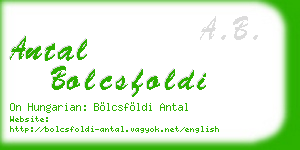 antal bolcsfoldi business card